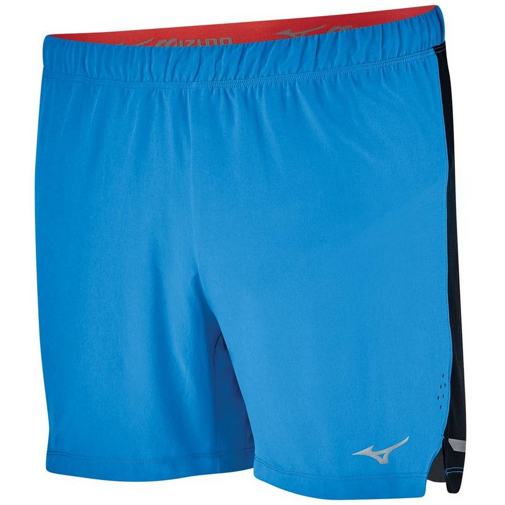 Mizuno Men's Aero 4.5" Running Shorts Blue/Black (421675-OWX)